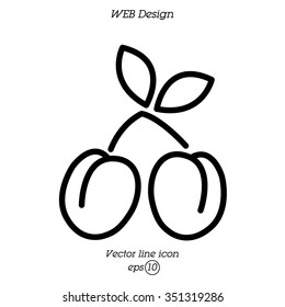 Web line icon. Plum