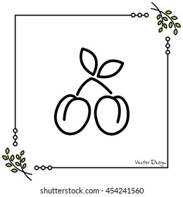 Web line icon. Plum