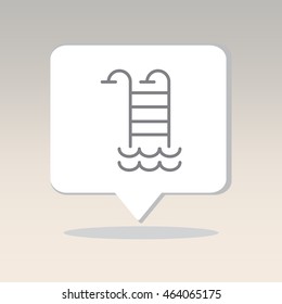 Web line icon. Pool, Stairs to the pool