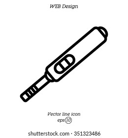 Web line icon. Pregnancy test.