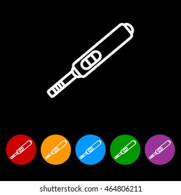 Web line icon. Pregnancy test.