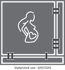 Web line icon. Pregnant woman