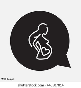 Web line icon. Pregnant woman