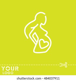 Web line icon. Pregnant woman