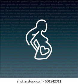Web line icon. Pregnant woman