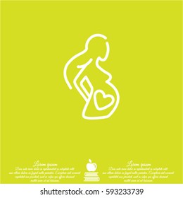 Web line icon. Pregnant woman