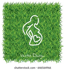 Web line icon. Pregnant woman