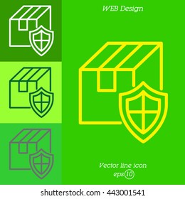 Web line icon. Privacy Delivery, purchase protection