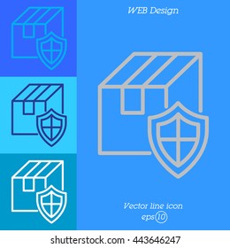 Web line icon. Privacy Delivery, purchase protection
