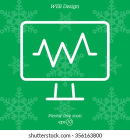 Web line icon. Pulse monitoring.