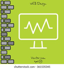 Web line icon. Pulse monitoring.