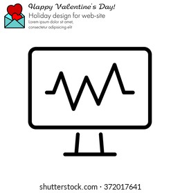 Web line icon. Pulse monitoring.