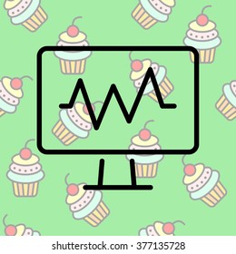 Web line icon. Pulse monitoring.