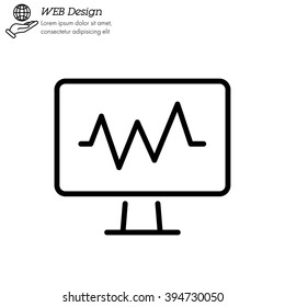 Web line icon. Pulse monitoring.