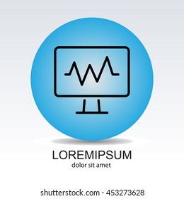 Web line icon. Pulse monitoring.