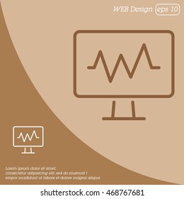 Web line icon. Pulse monitoring.