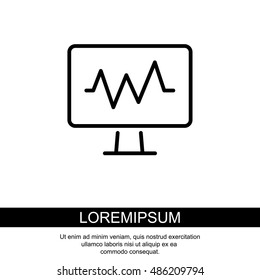 Web line icon. Pulse monitoring.