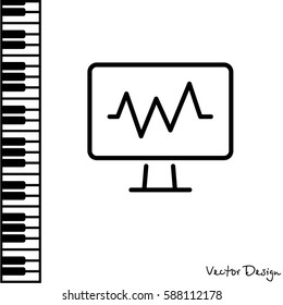 Web line icon. Pulse monitoring.