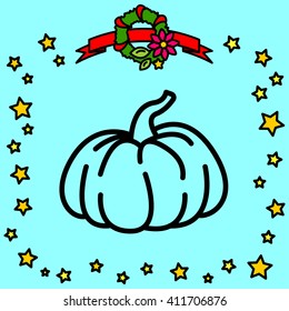 Web line icon. Pumpkin