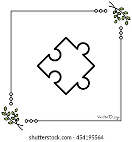 Web line icon. Puzzle