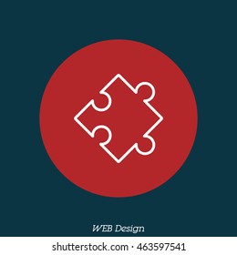Web line icon. Puzzle