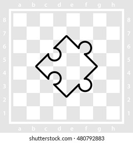 Web line icon. Puzzle