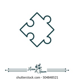 Web line icon. Puzzle