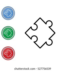 Web line icon. Puzzle