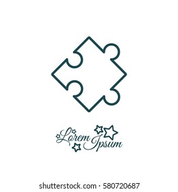 Web line icon. Puzzle
