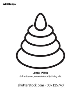 Web line icon - Pyramid, children's toy