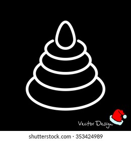 Web line icon. Pyramid, children's toy