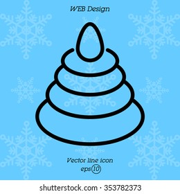 Web line icon. Pyramid, children's toy