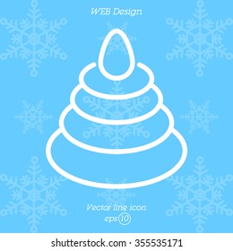 Web line icon. Pyramid, children's toy