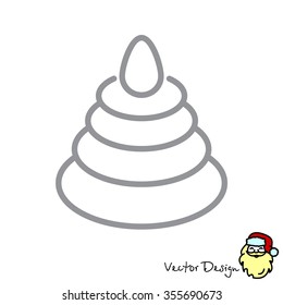 Web line icon. Pyramid, children's toy