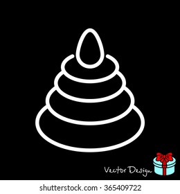 Web line icon. Pyramid, children's toy