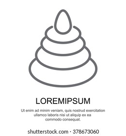 Web line icon. Pyramid, children's toy