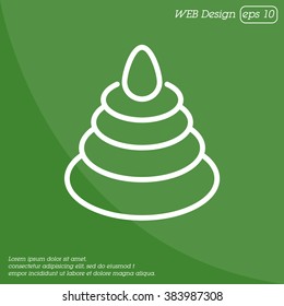 Web line icon. Pyramid, children's toy