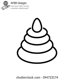 Web line icon. Pyramid, children's toy