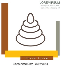 Web line icon. Pyramid, children's toy
