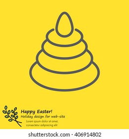 Web line icon. Pyramid, children's toy