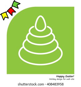 Web line icon. Pyramid, children's toy
