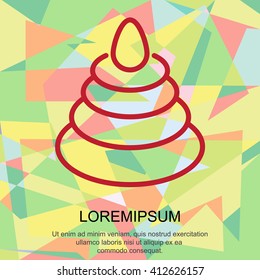 Web line icon. Pyramid, children's toy