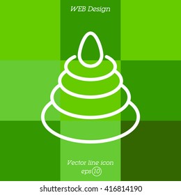 Web line icon. Pyramid, children's toy
