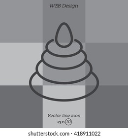 Web line icon. Pyramid, children's toy