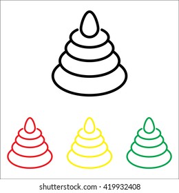 Web line icon. Pyramid, children's toy