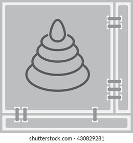 Web line icon. Pyramid, children's toy