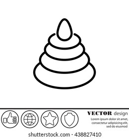 Web line icon. Pyramid, children's toy