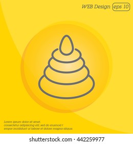 Web line icon. Pyramid, children's toy