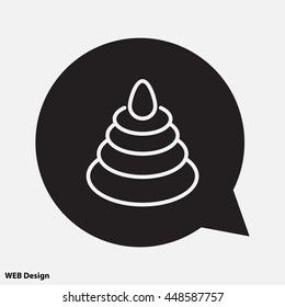 Web line icon. Pyramid, children's toy