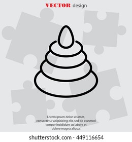 Web line icon. Pyramid, children's toy